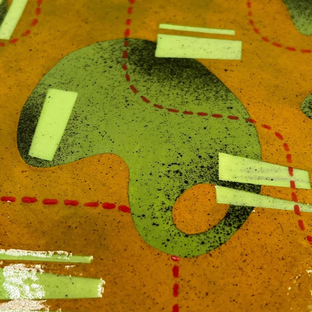 Gearhart Signed Studio Art Pottery‎ Plate Everett Vintage 90s Abstract Ceramic